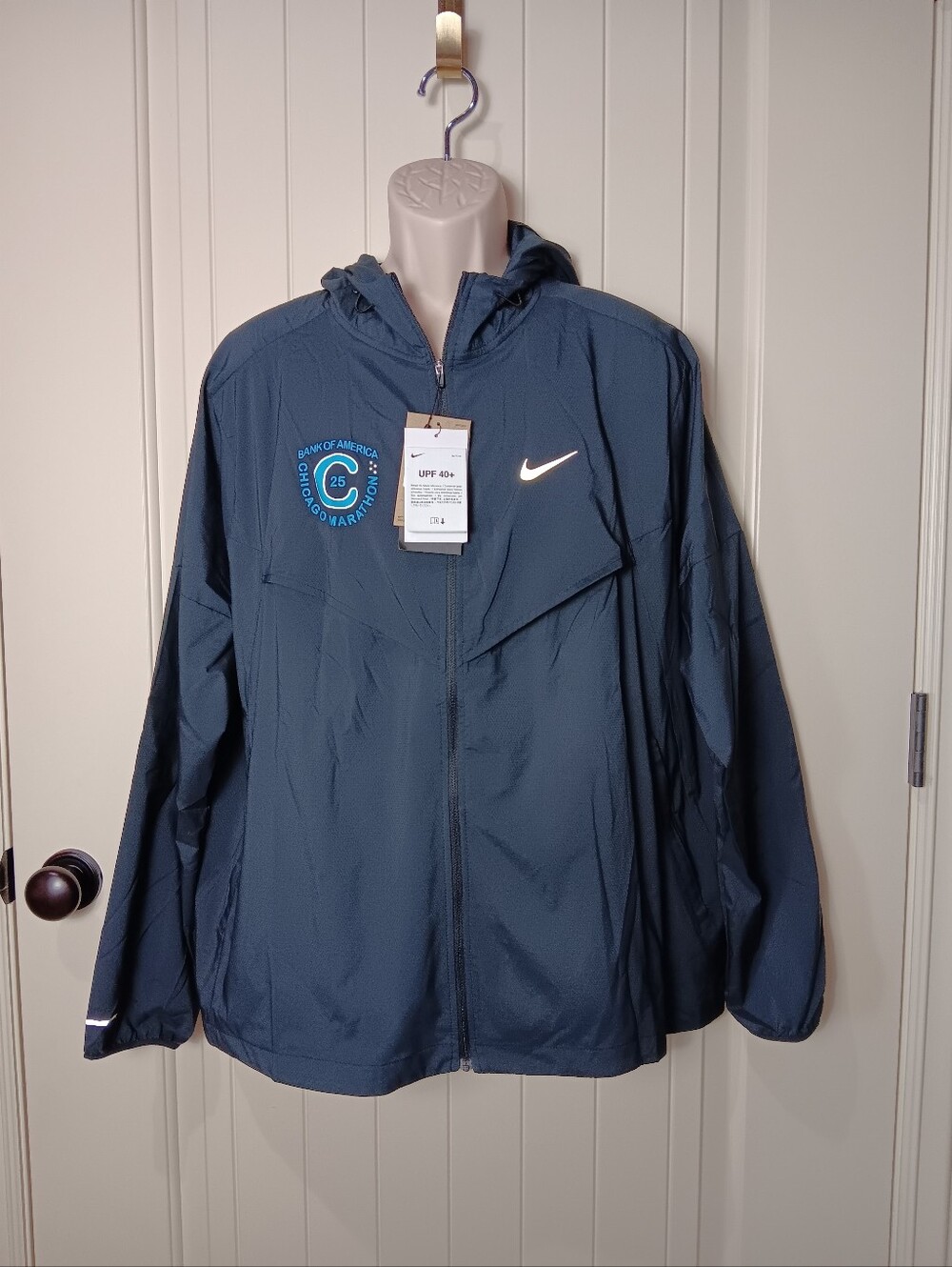 Nike Repel Chicago Marathon 2025 Running Jacket Black Packable HQ4267-010  XL